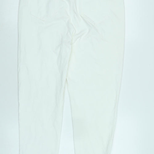 NEXT Womens White Cotton Blend Jegging Jeans Size 16 L23 in Regular - Zipped ankle.