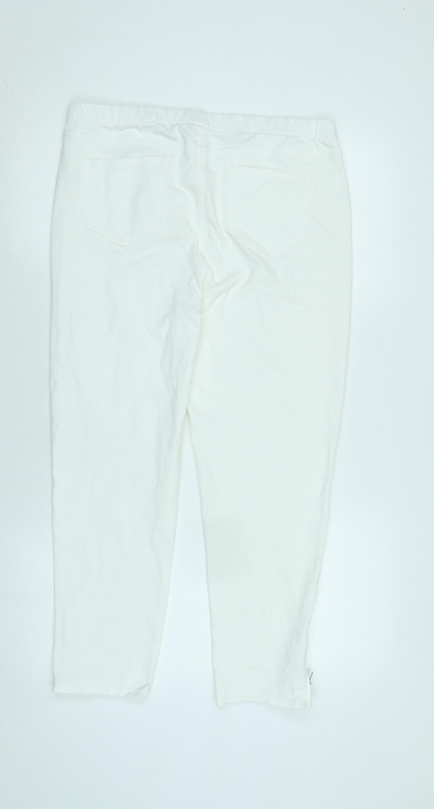 NEXT Womens White Cotton Blend Jegging Jeans Size 16 L23 in Regular - Zipped ankle.