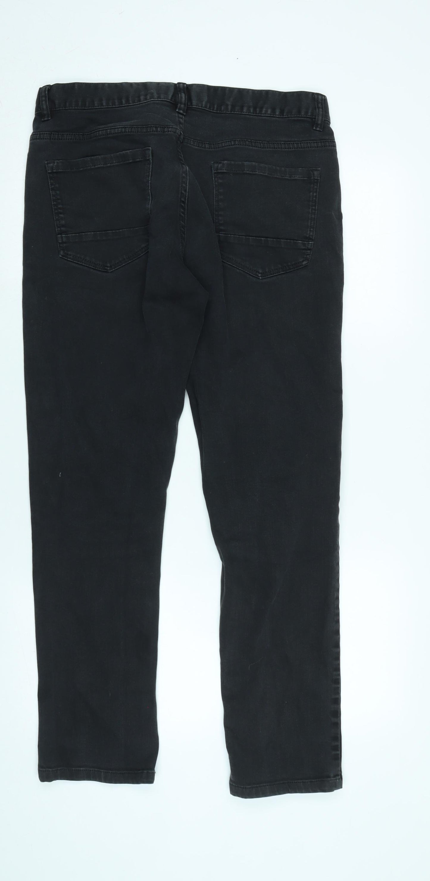 NEXT Mens Grey Cotton Blend Skinny Jeans Size 32 in L31 in Regular Zip