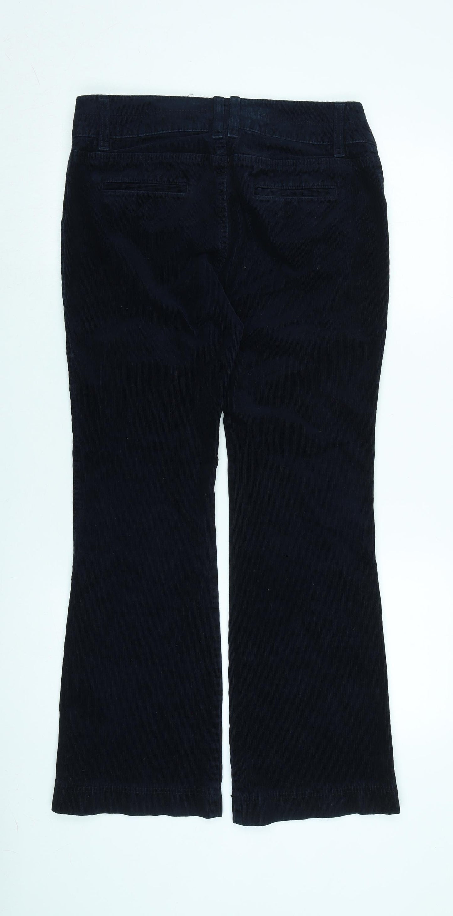 Marks and Spencer Womens Blue Cotton Bloomer Trousers Size 12 L30 in Regular Zip