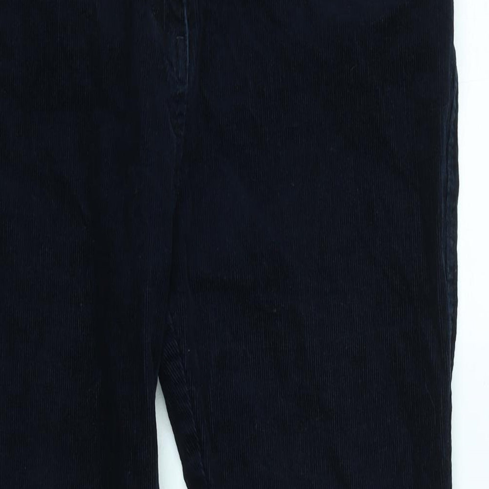 Marks and Spencer Womens Blue Cotton Bloomer Trousers Size 12 L30 in Regular Zip