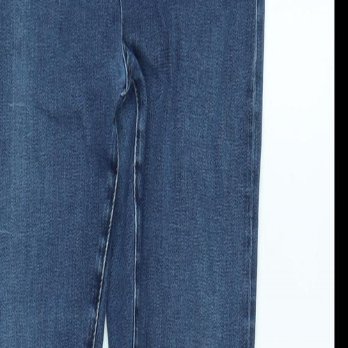 Topshop Womens Blue Cotton Blend Tapered Jeans Size 32 in L30 in Regular Zip