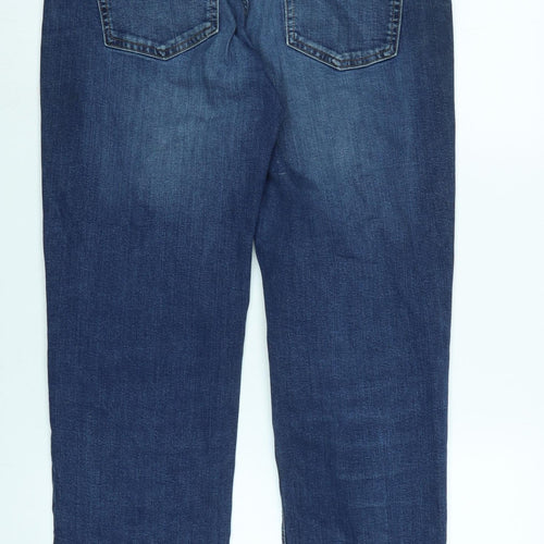 NEXT Mens Blue Cotton Blend Straight Jeans Size 32 in L30 in Regular Zip