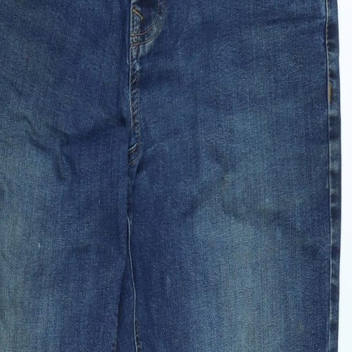 NEXT Mens Blue Cotton Blend Straight Jeans Size 32 in L30 in Regular Zip