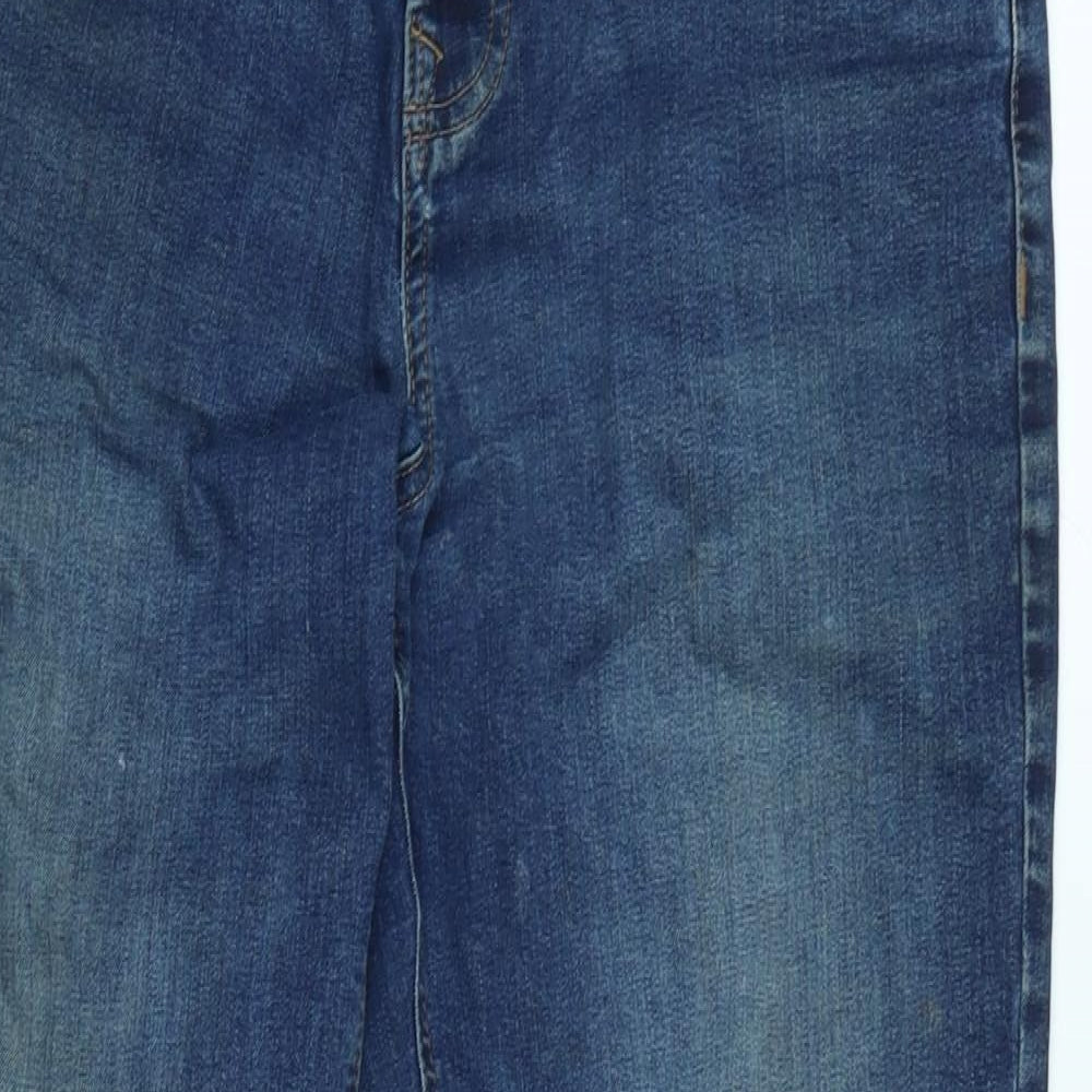 NEXT Mens Blue Cotton Blend Straight Jeans Size 32 in L30 in Regular Zip