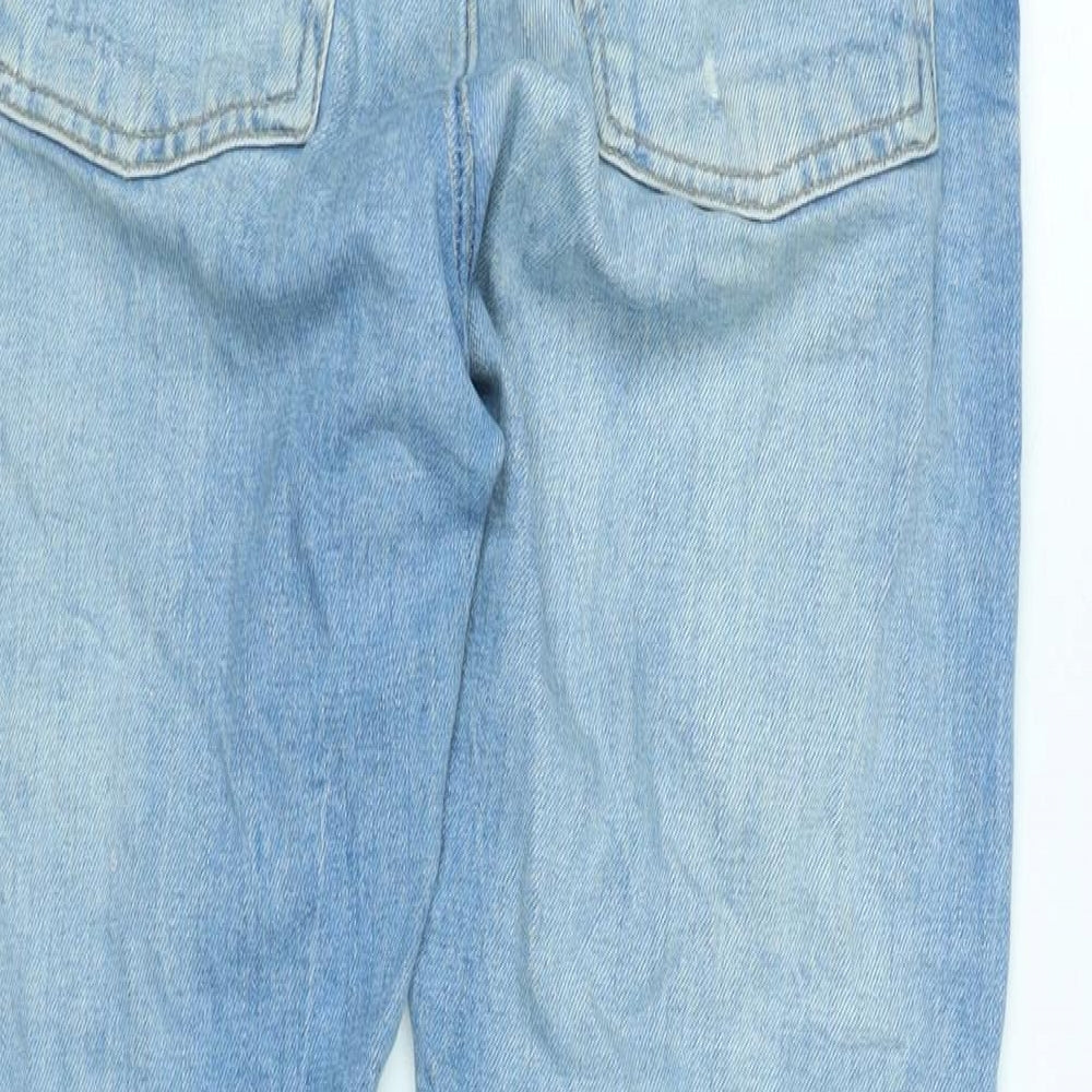 Zara Womens Blue Cotton Blend Straight Jeans Size 28 in L27 in Regular Zip