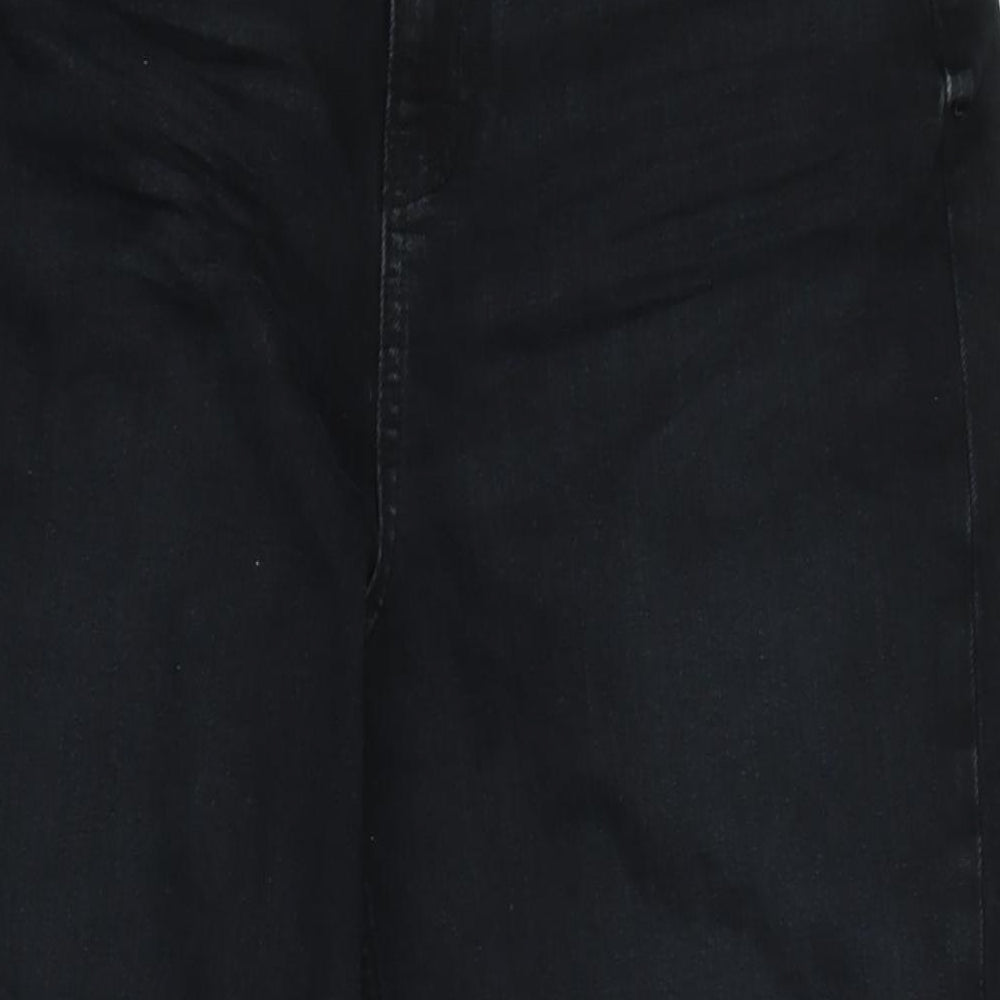 Marks and Spencer Womens Black Cotton Mom Jeans Size 12 L27 in Regular Zip