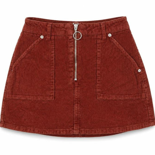 Topshop Womens Brown Cotton A-Line Skirt Size 6 Zip