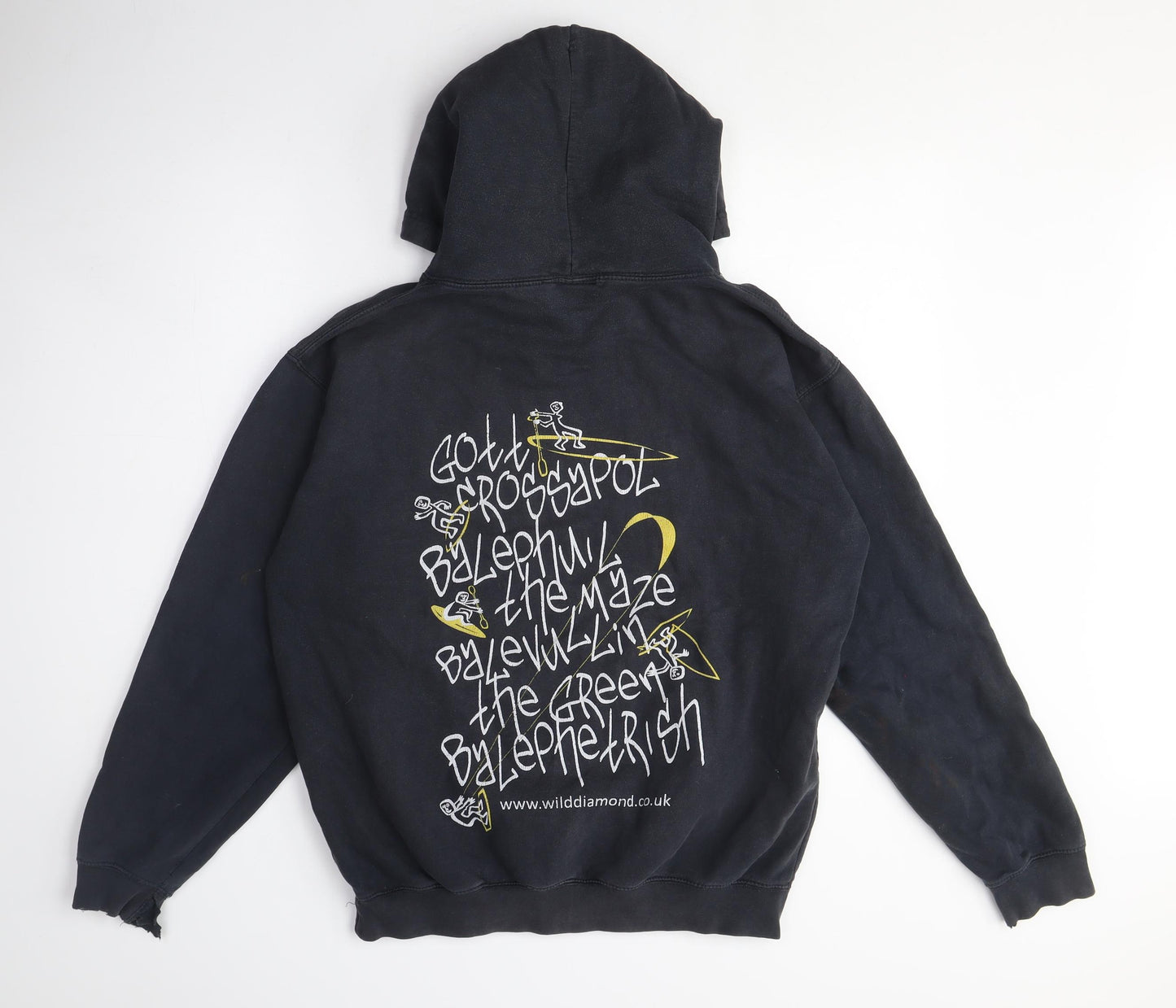 Wild Diamond Men's Black XL Hooded Pullover Hoodie