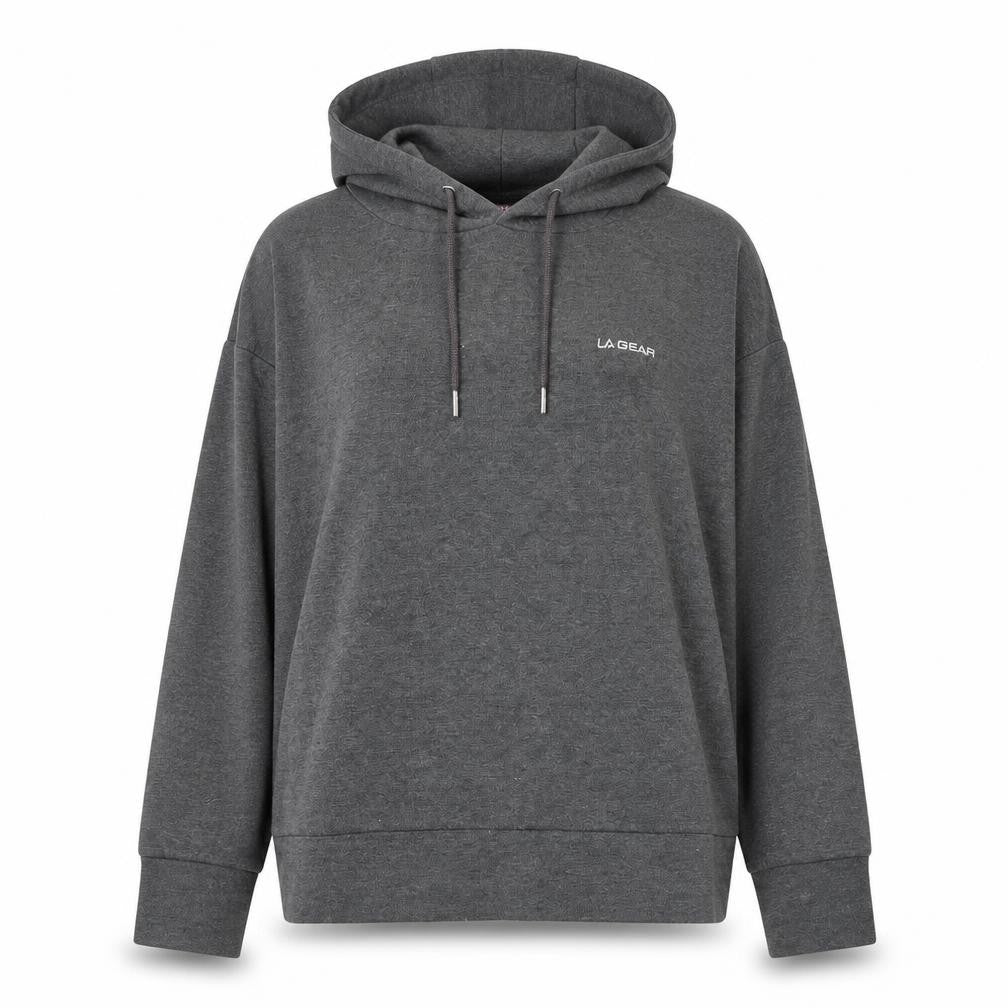 Front view of LA Gear Women's Grey Pullover Hoodie, size L