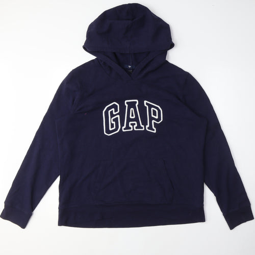 GAP Women's Blue Pullover Hoodie, Medium, Logo Accent