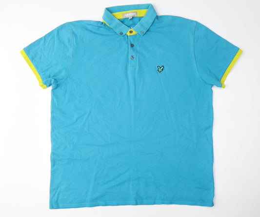 Lyle & Scott Men's Blue Polo Size M Short Sleeve