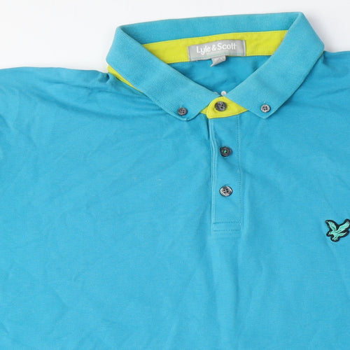 Lyle & Scott Men's Blue Polo Size M Short Sleeve