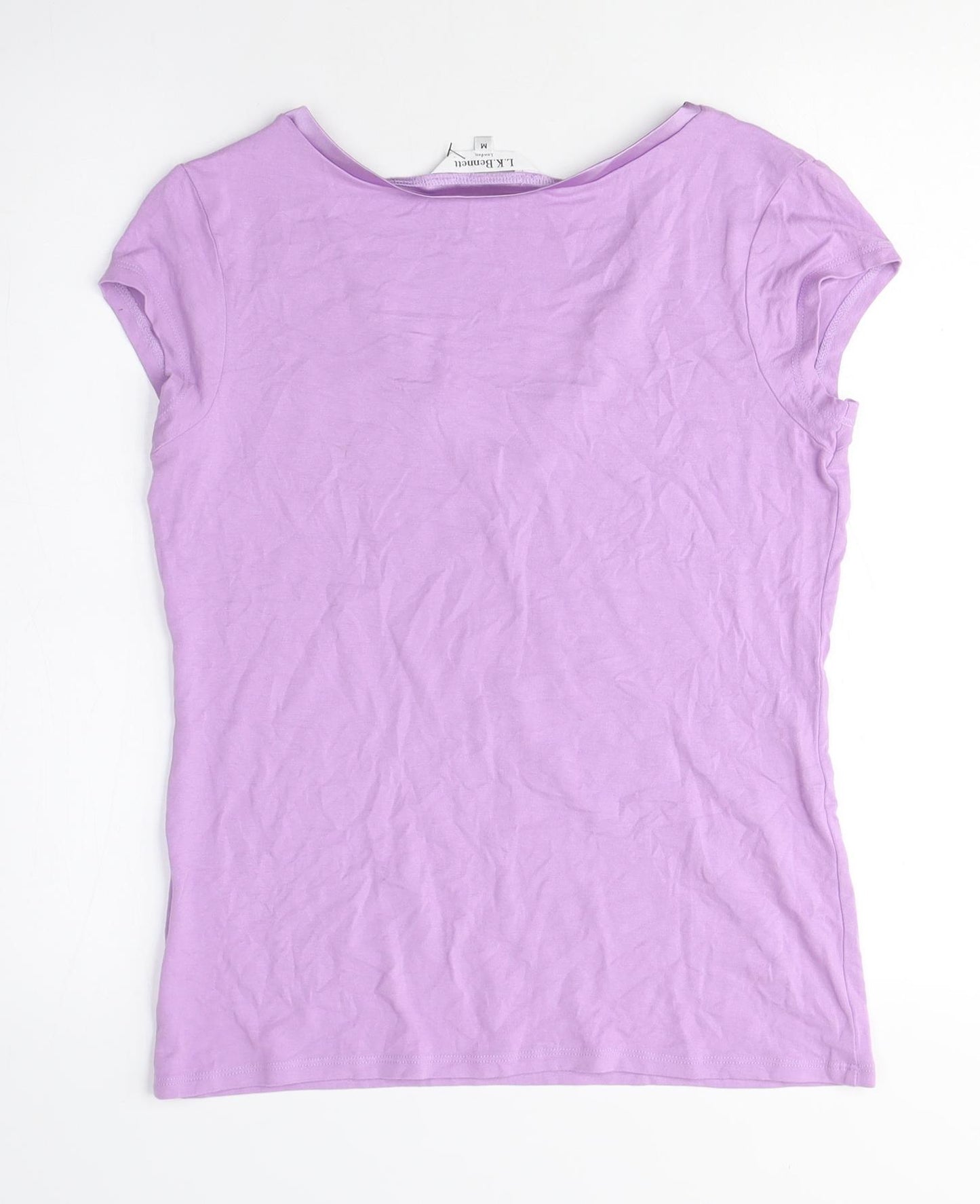 L.K. Bennett Women's Purple V-Neck T-Shirt, M, Cotton