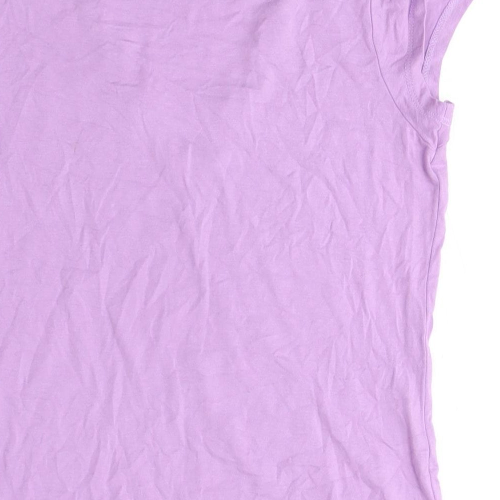 L.K. Bennett Women's Purple V-Neck T-Shirt, M, Cotton