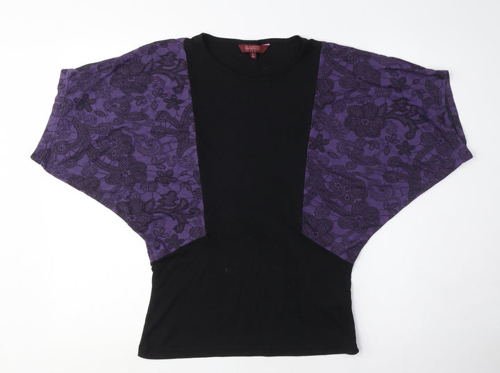 Baker by Ted Baker Girls Kimono Style T-Shirt, Black Purple, 14 Years