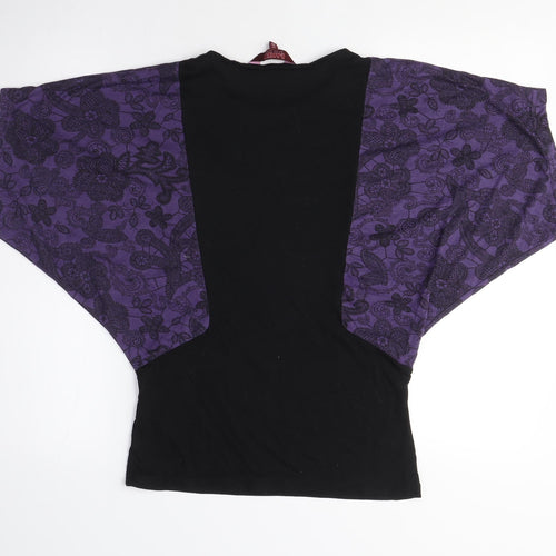 Baker by Ted Baker Girls Kimono Style T-Shirt, Black Purple, 14 Years