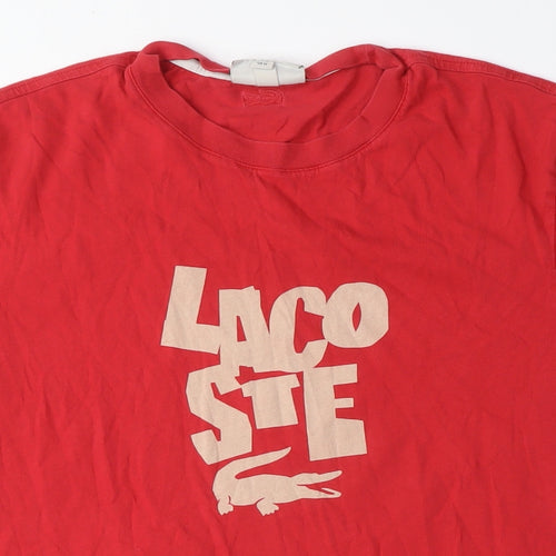 Lacoste Men's Red Graphic T-Shirt Medium