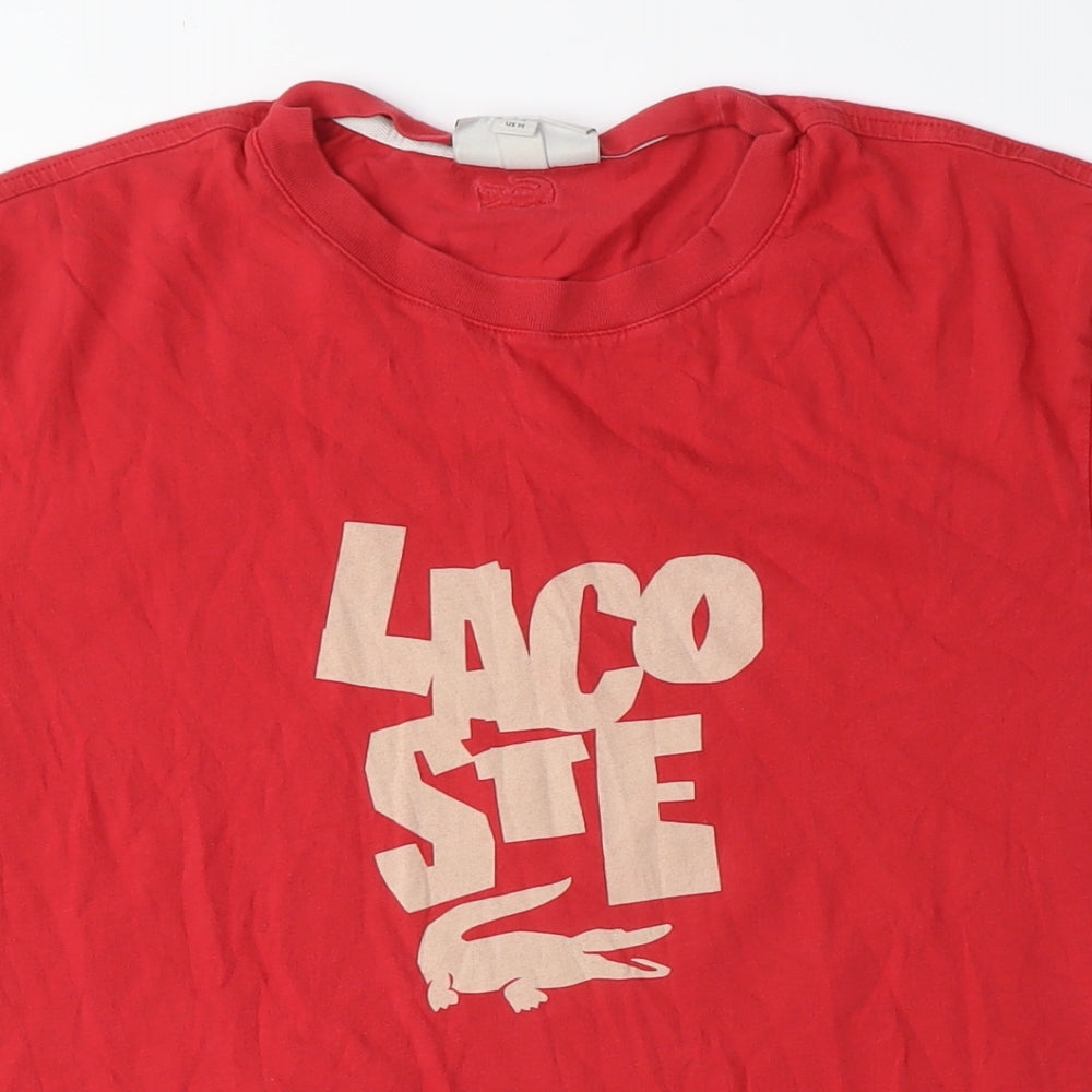 Lacoste Men's Red Graphic T-Shirt Medium