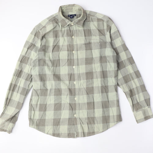 Gap Men's Medium Beige Checked Button-Up Shirt