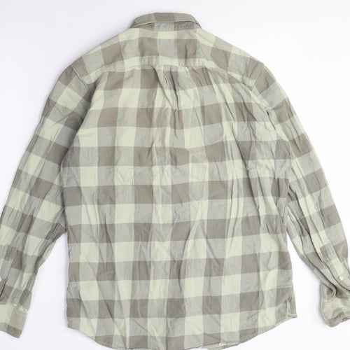 Gap Men's Medium Beige Checked Button-Up Shirt