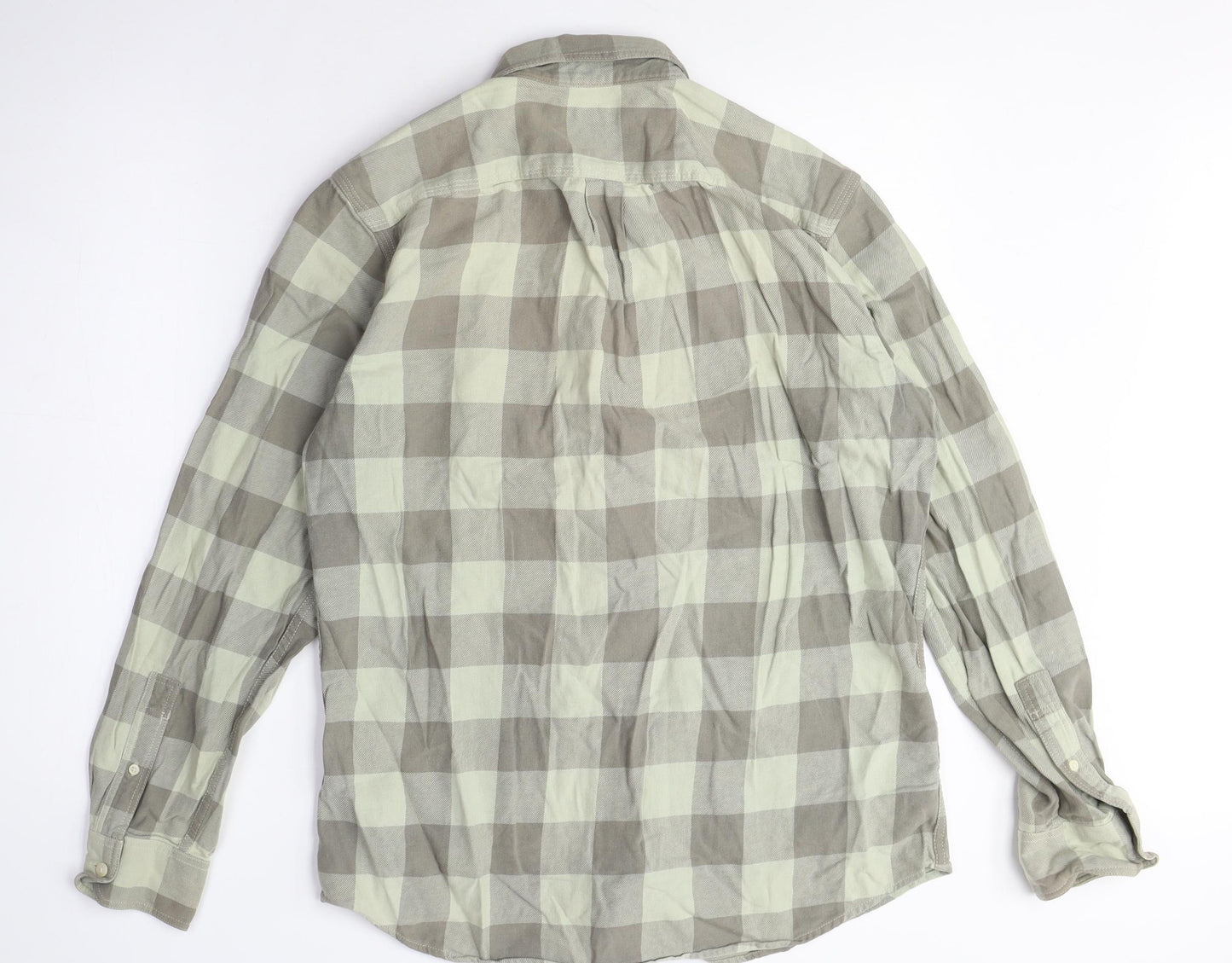 Gap Men's Medium Beige Checked Button-Up Shirt