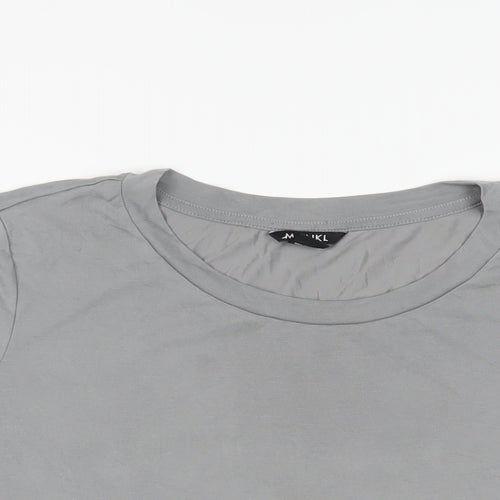 Monki Womens Grey Modal Basic T-Shirt Size XL Crew Neck