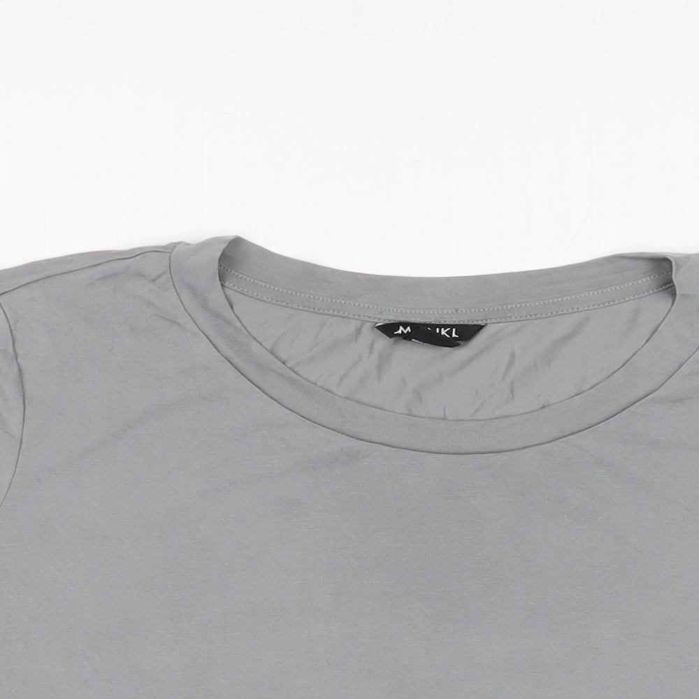 Monki Womens Grey Modal Basic T-Shirt Size XL Crew Neck