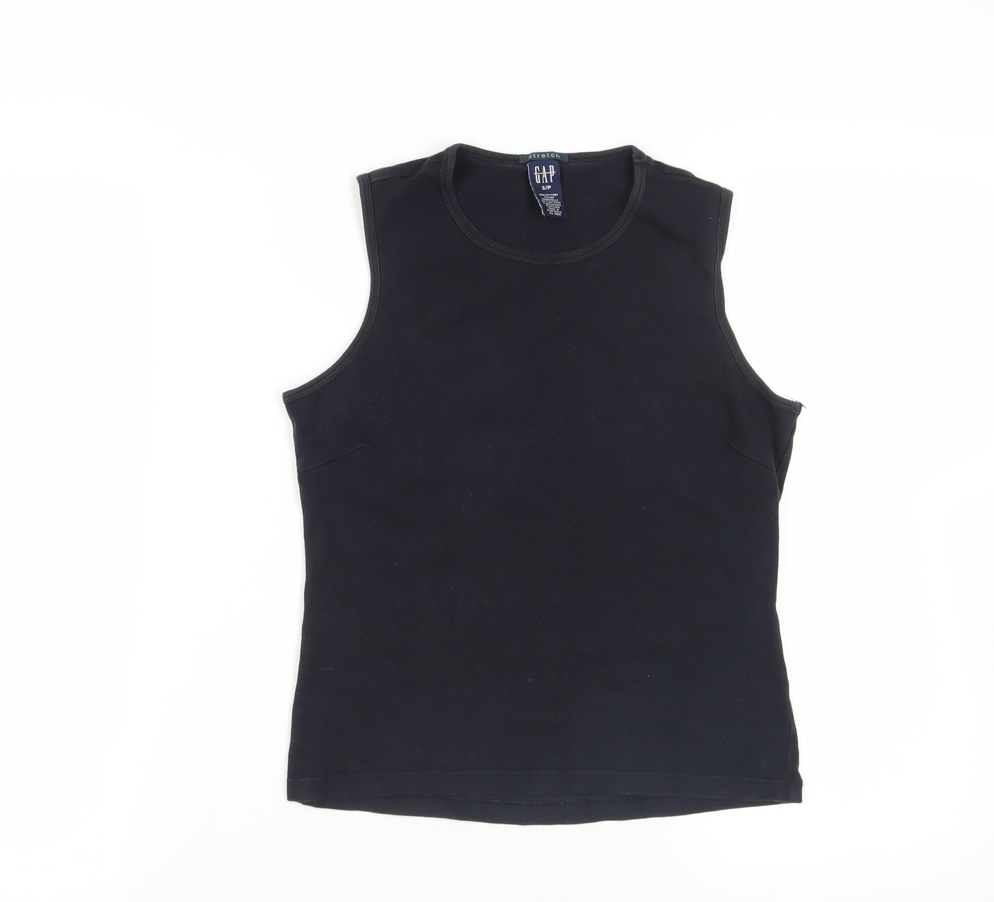 Gap Womens Black Cotton Basic Tank Size S Crew Neck