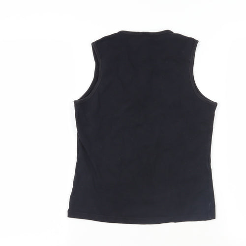 Gap Womens Black Cotton Basic Tank Size S Crew Neck