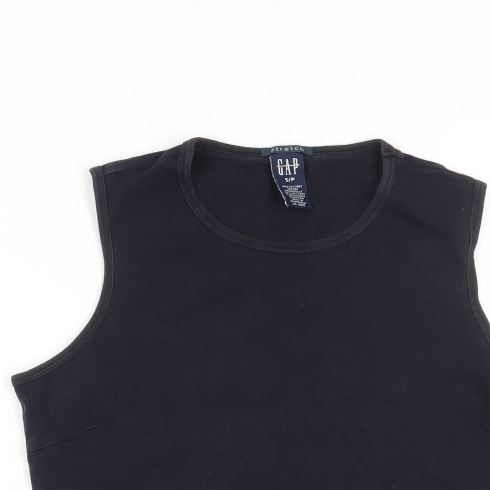 Gap Womens Black Cotton Basic Tank Size S Crew Neck