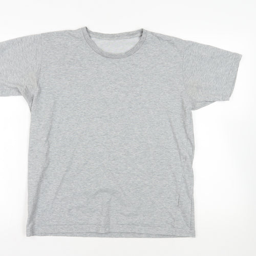 Uniqlo Womens Grey Cotton Basic T-Shirt Size M Crew Neck