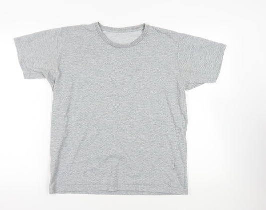 Uniqlo Womens Grey Cotton Basic T-Shirt Size M Crew Neck