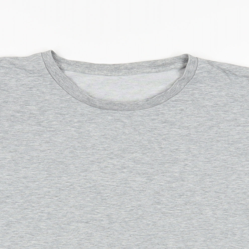 Uniqlo Womens Grey Cotton Basic T-Shirt Size M Crew Neck