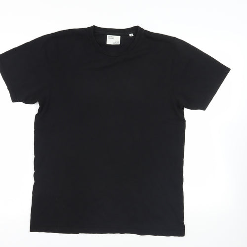 Colorful Standard Mens Black Cotton T-Shirt Size M Crew Neck