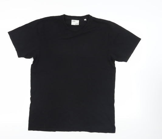 Colorful Standard Mens Black Cotton T-Shirt Size M Crew Neck