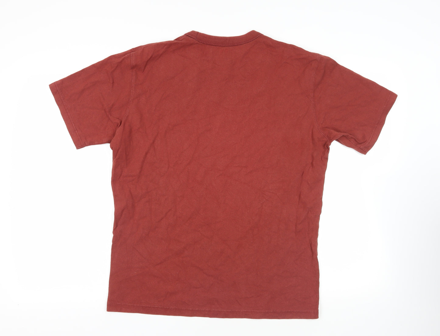 Uniqlo Mens Brown Cotton T-Shirt Size L Crew Neck