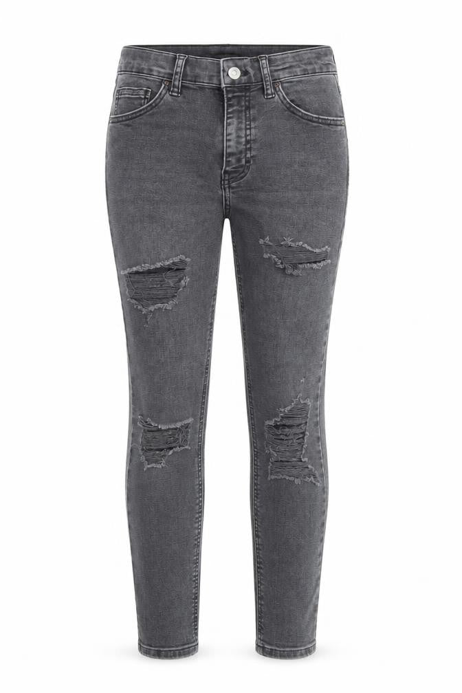 Topshop Womens Grey Cotton Skinny Jeans Size 26 in L28 in Regular Zip