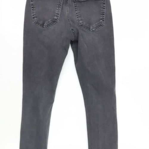 Topshop Womens Grey Cotton Skinny Jeans Size 26 in L28 in Regular Zip