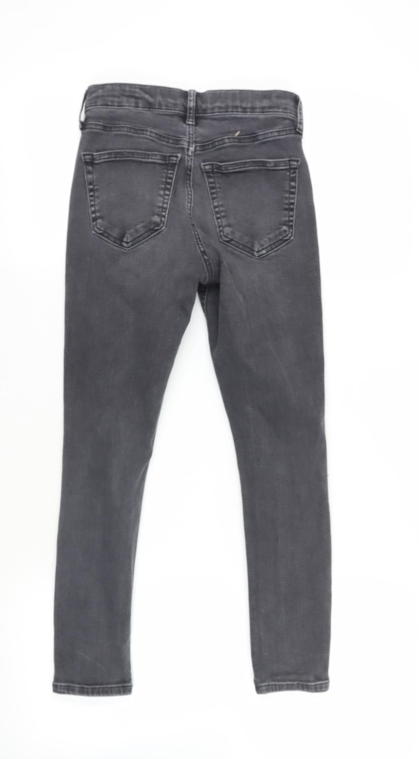 Topshop Womens Grey Cotton Skinny Jeans Size 26 in L28 in Regular Zip