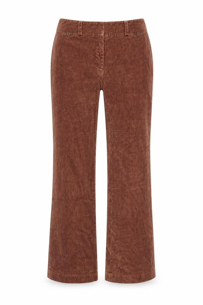Betu Womens Brown Cotton Trousers Size S L29 in Regular Zip