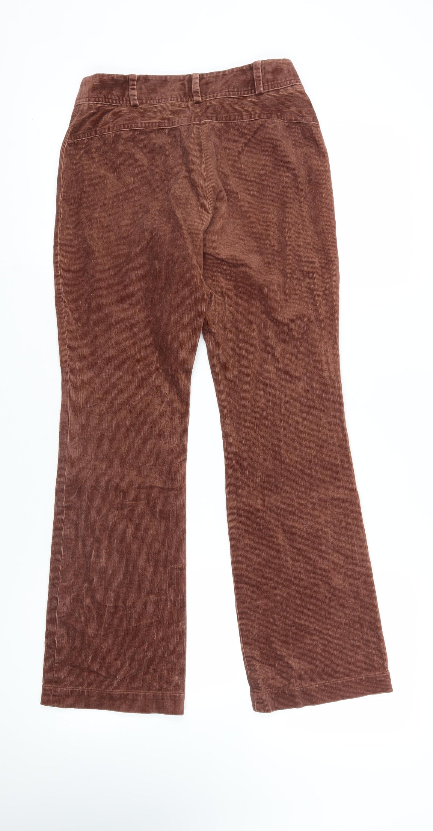 Betu Womens Brown Cotton Trousers Size S L29 in Regular Zip