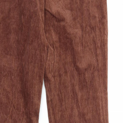 Betu Womens Brown Cotton Trousers Size S L29 in Regular Zip