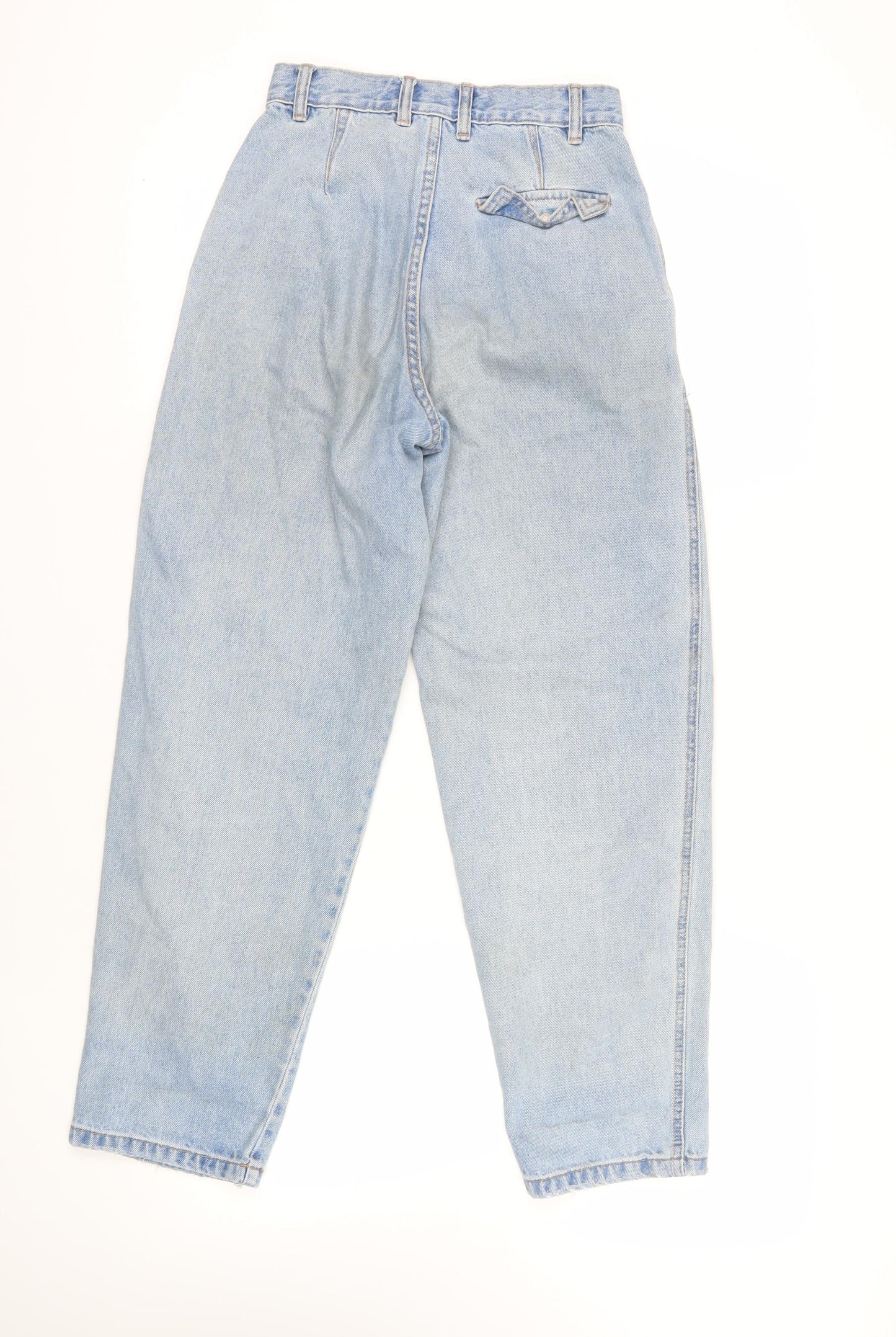 Pull&Bear Womens Blue Cotton Mom Jeans Size 6 L29 in Regular Zip