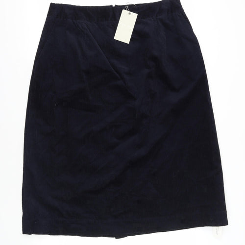 Poetry Womens Blue Cotton A-Line Skirt Size 20 Zip - Pockets