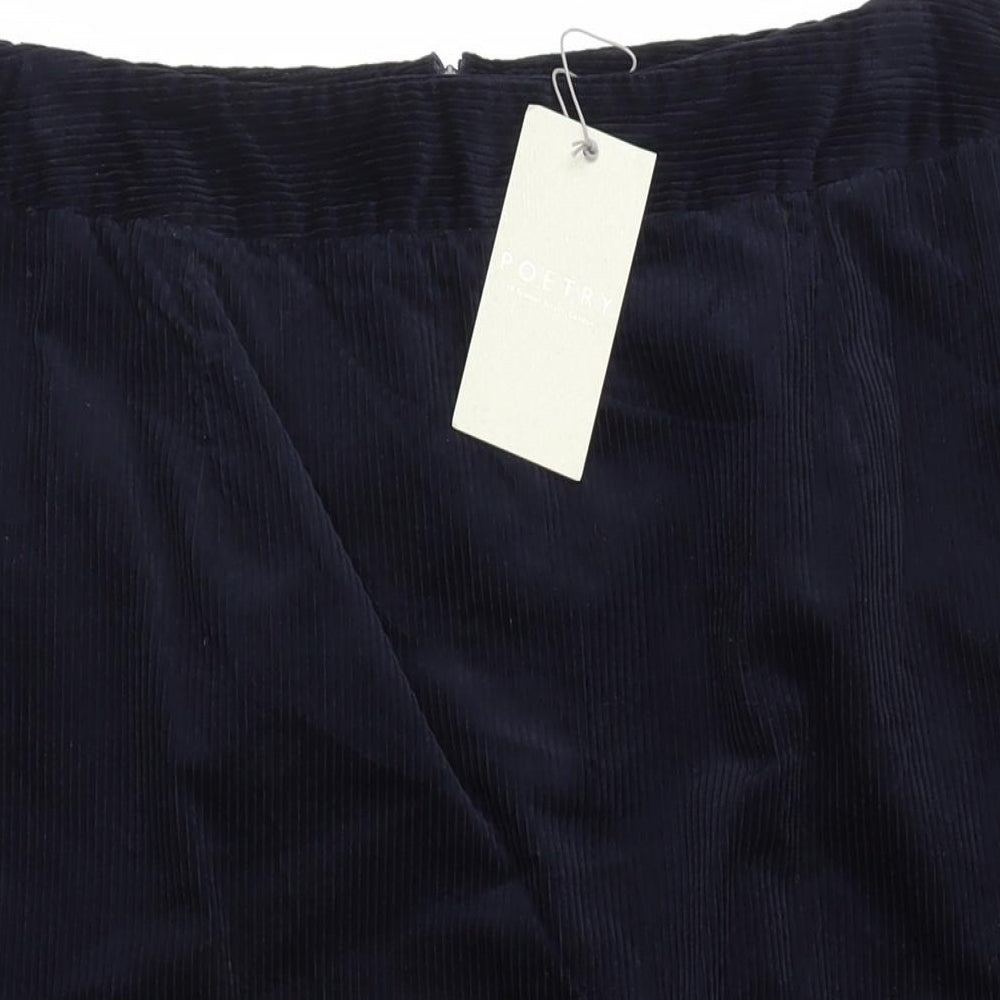 Poetry Womens Blue Cotton A-Line Skirt Size 20 Zip - Pockets