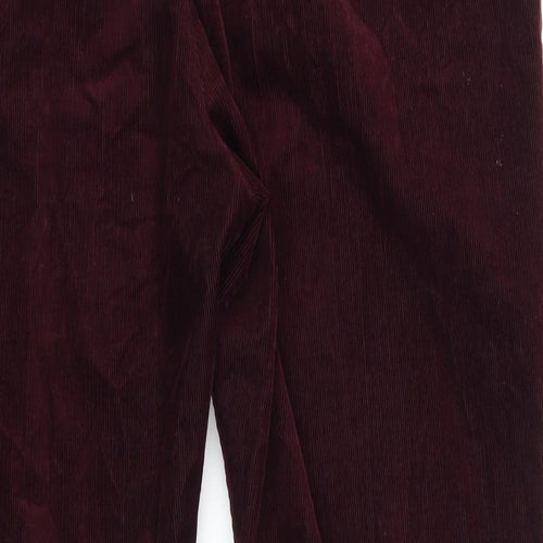 Marks and Spencer Mens Purple Cotton Trousers Size 38 in L33 in Regular Zip