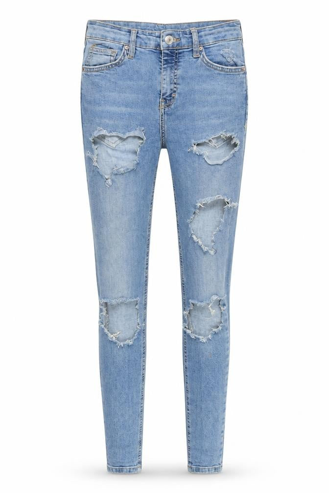 Topshop Womens Blue Cotton Skinny Jeans Size 26 in L34 in Regular Zip