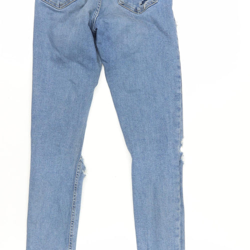 Topshop Womens Blue Cotton Skinny Jeans Size 26 in L34 in Regular Zip