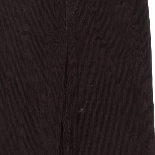 Zara Womens Brown Cotton Trousers Size 8 L32.5 in Regular Zip